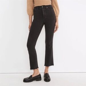 Madewell Cali Demi-Boot Raw Hem Jeans Black